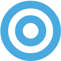 Blue target icon for precise concrete work from Plattsburgh Concrete