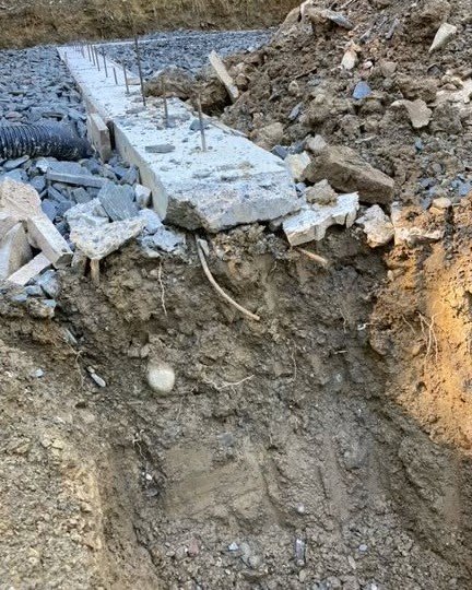 Concrete footing prepared for a foundation project in Plattsburgh, New York