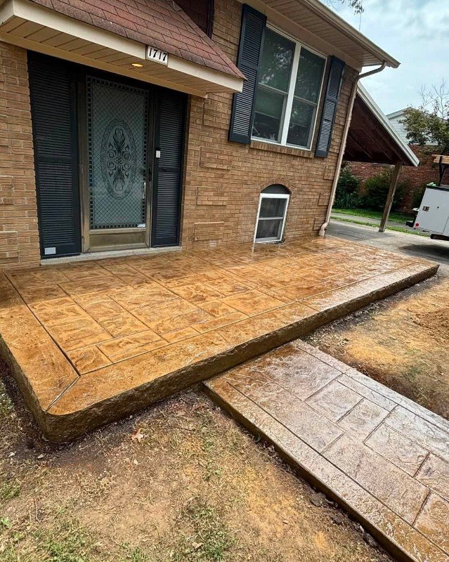 Concrete porch built for a home in Plattsburgh, New York